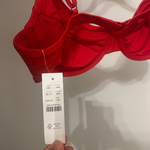 J Crew 1993 underwire bikini top | Red Arroyo | Size 34C - Picture 3 of 6